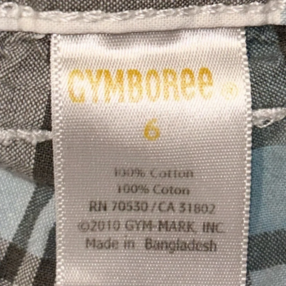GYMBOREE Boy's Plaid Shorts Size 6 Adjustable Waist